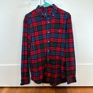 Vineyard Vines Men’s Holiday Plaid Flannel Button Down Shirt Size Medium